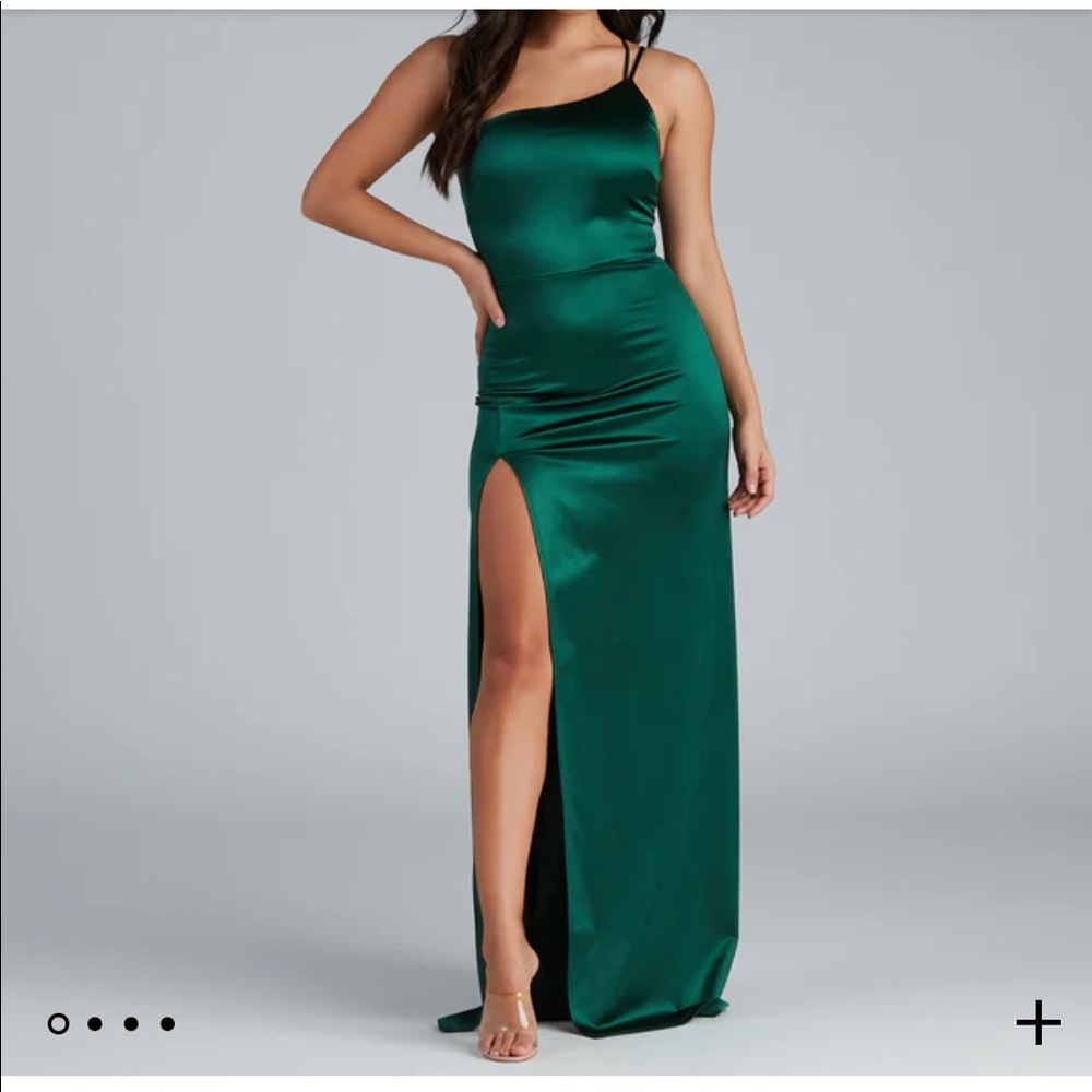 Windsor Satin One-Shoulder Formal Dress